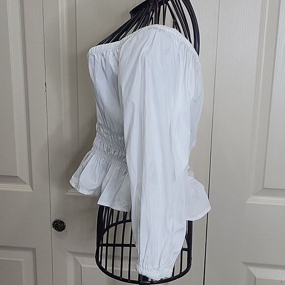 Open Edit White Puffy Sleeved Crop top Size XS - Picture 4 of 5